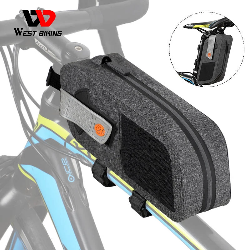 

WEST BIKING Multifunctional Bicycle Bag Front Frame Saddle Bags Reflective Rainproof Tools Pannier MTB Road Cycling Accessories