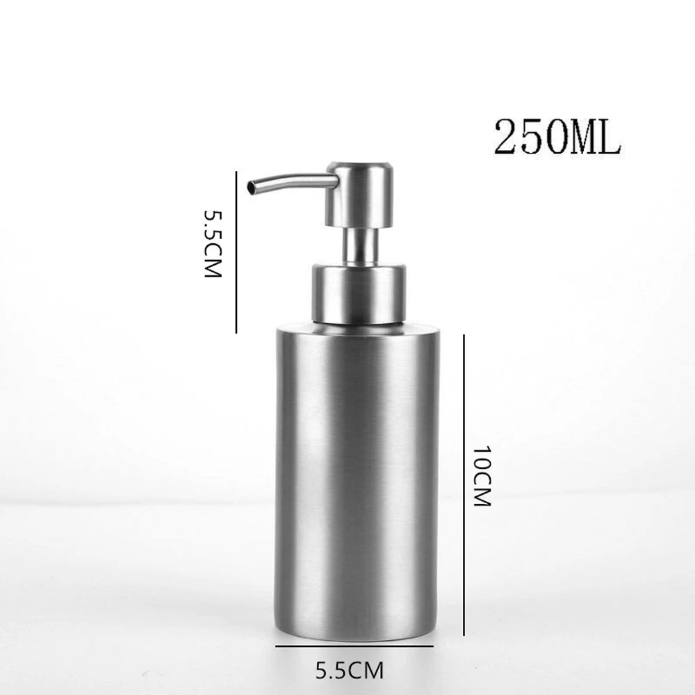 Диспенсер для мыла из нержавеющей стали, дезинфицирующее средство для рук, высокое качество, бутылка для эмульсии, приспособление для ванной комнаты, оборудование для ванной комнаты - Цвет: 250ml