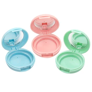 

1 Set of 2pcs Refillable Empty Loose Powder Box with Mirror Makeup Case Blusher Cosmetic Container DIY Beauty Tool Jar (Pink, N