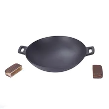 В старом стиле чугунная сковорода с двойным ухом 2 шт