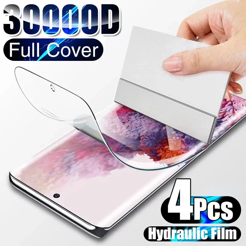 4Pcs Hydrogel Film Screen Protector For Samsung Galaxy S10 S20 S21 S22 S23 S24 Plus Ultra FE Screen Protector For Note 20 9 10