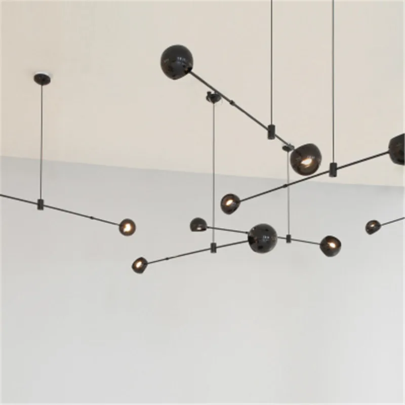 

modern Geometric Chandelier LED Suspension Lamps Living Room Chandeliers Art Restaurant Bedroom Study Designer 2 HeadS Home Deco