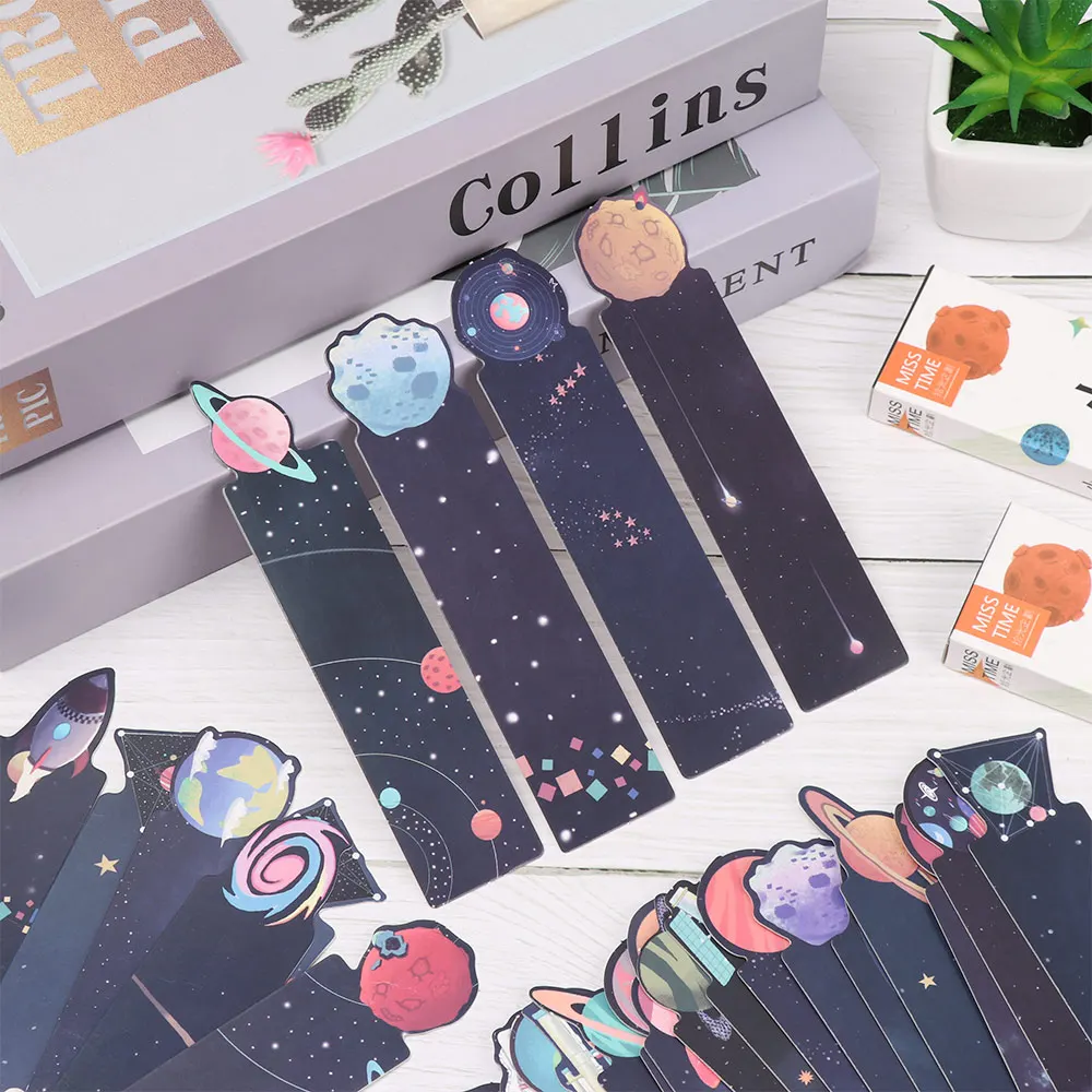 30 шт./кор. мода Вселенной сообщение творческий в форме планета Закладка для книги для детей студентов красивые подарки школьные канцелярские принадлежности