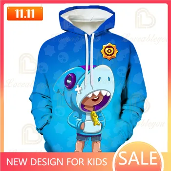 

Shoot Kids Hoodies Leon Shooting Game 3D Print Hoodie Sweatshirt Boys Girls Harajuku Cartoon Star Jacket Tops Teen Clothes