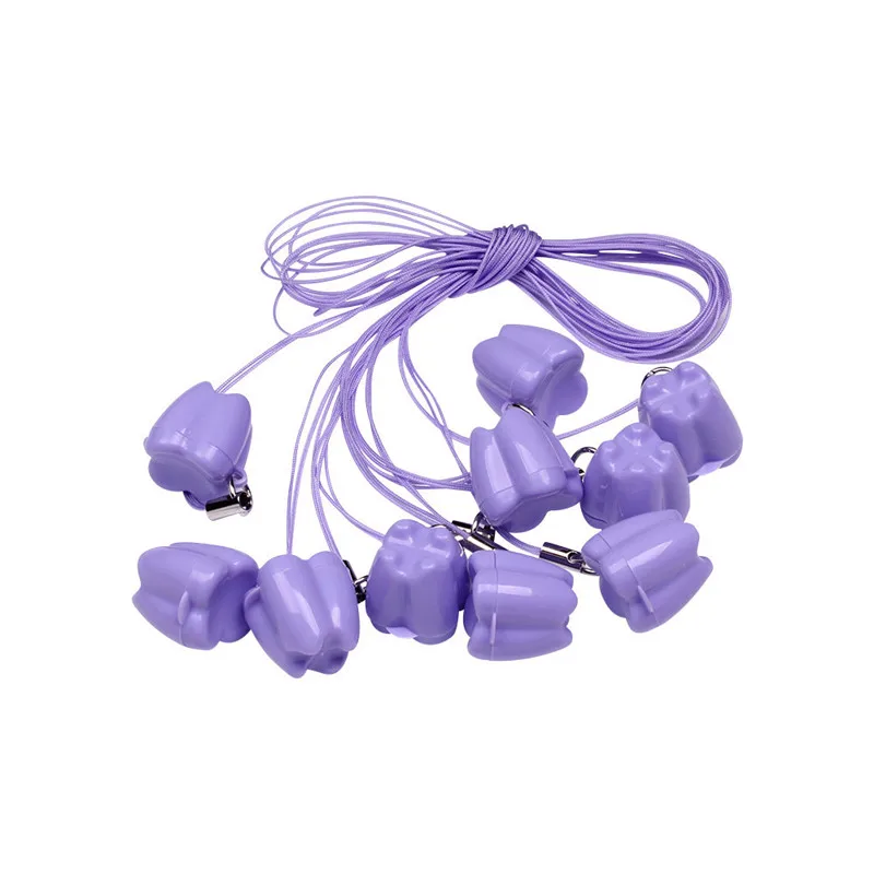 Hang rope purple XZJJA 10-20 шт. форма зуба Детские коробки для хранения молочных зубов детская Силиконовая зубная щетка для малышей Органайзер мини пластиковый контейнер маленькая коробка - Цвет: Hang rope purple