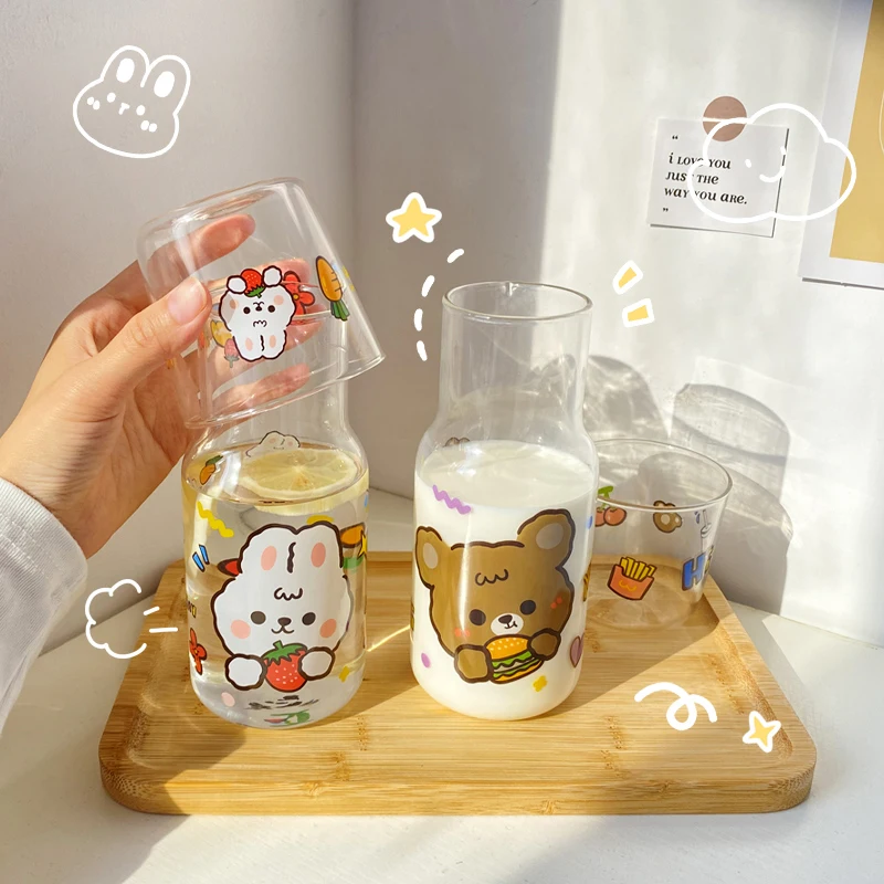 16/20oz Transparent Thicken Glass Water Cup With Lid and Straw Bubble Tea  Beer Cup Juice Milk Coffee Cups Cold Drinkware Can - AliExpress