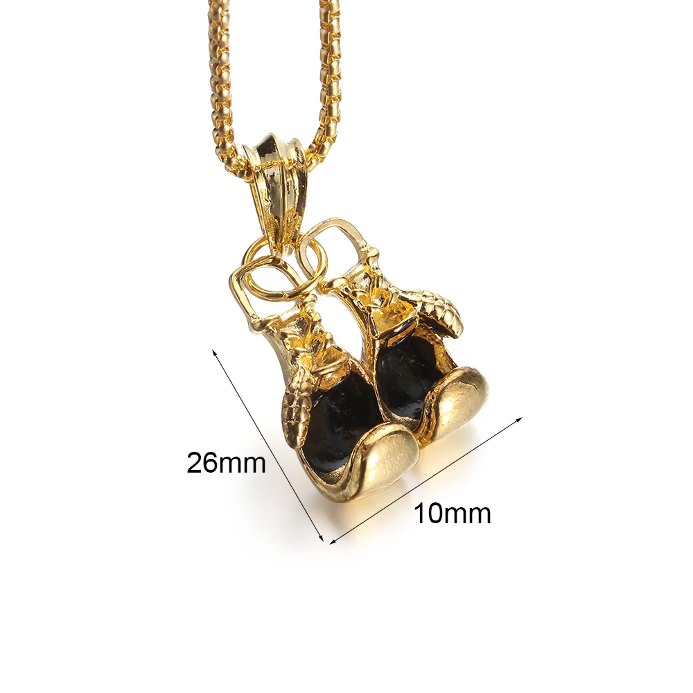 Mens Boxing Glove Pendant Necklace 