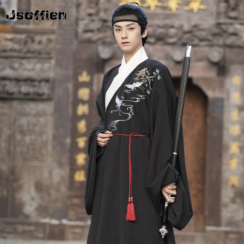 

Chinese Traditional Hanfu Costume Man Swordsman Cosplay Clothing Ancient Folk Dance Wear Tang Dynasty Carnival Party Dress