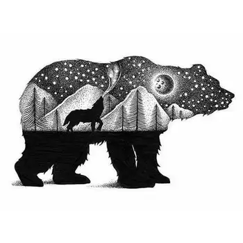 

5D DIY Diamond Embroidery Black and white bear Diamond Painting Cross Stitch Square Mosaic Decoration