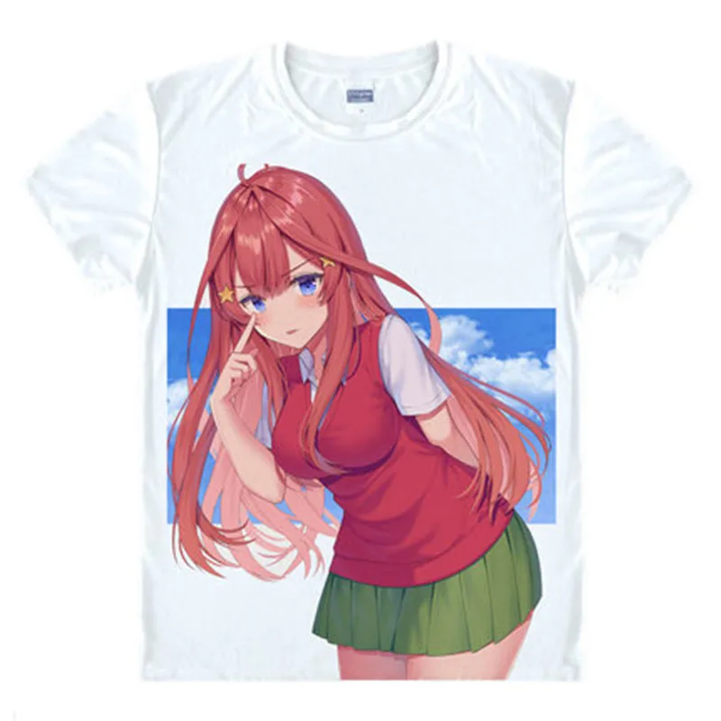 Quintuplets футболка Gotoubun no Hanayome Милая Nakano Ichika Nino Sanjiu Yotsuba Itsuki для косплея | Мужская