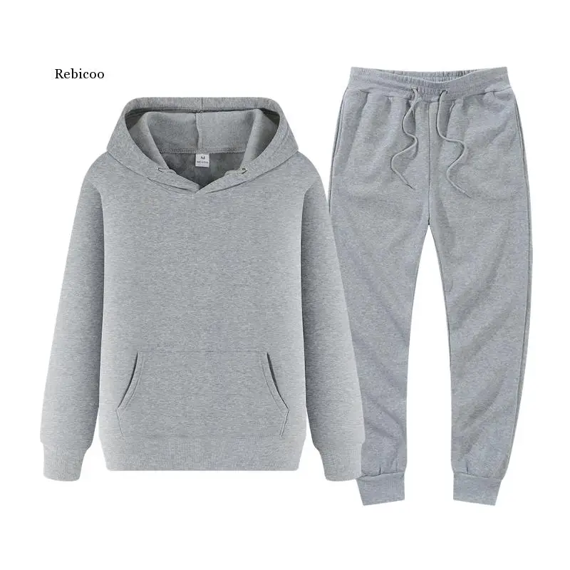 Winter Hoodies Suits Men Fashion Fleece 