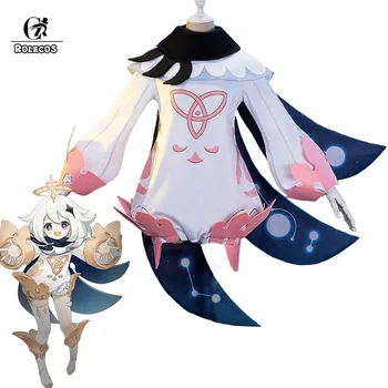 

ROLECOS Game Genshin Impact Cosplay Paimon Costume Lolita Jumpsuits Cosplay Women One-Piece Costume Uniform Halloween Full Set