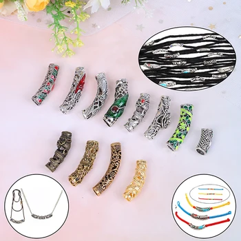 

1PCS African Hair Braid Copper Tube Metal Hollow Hair Ring Dread Bead Dreadlock Cuffs Jewelry Decoration Accessories Gold Silver