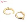 Boucles d'oreilles rondes en laiton et Zircon, 6 pièces, couleur or 24K, 12x12MM, fournitures de fabrication de bijoux de haute qualité, accessoires de bricolage ► Photo 3/6