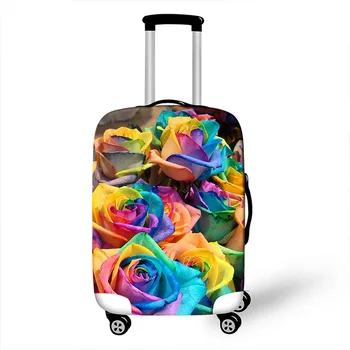 

Flower Luggage Protective Covers for 18" -32" Cases Elastic Pink Suitcase Cover Rose Travel Accessories Bag Cover housse valise