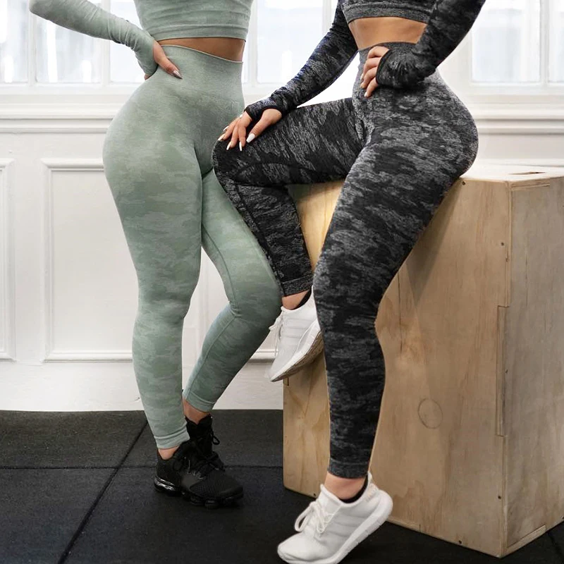 

Women Fitness Pants Seamless Leggings Camouflage Womens Workout Legging High Waist Flexible Gym Sporting Leggin Plus Size
