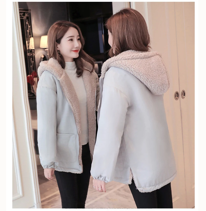 Maternity Jacket Autumn And Winter Long-sleeved Maternity Dress Loose Plus Velvet Hug Baby Out Of The Coat Pregnancy Clothes