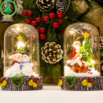 

Christmas Resin Crafts With Lights Santa Claus Lovely Angel Table Snowman Xmas Tree Gifts Decorations