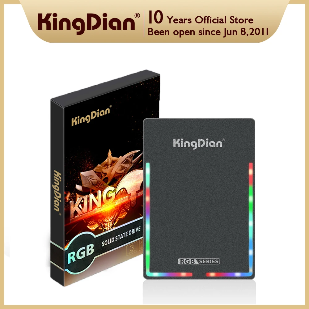 SSD-накопитель KingDian RGB Sata 128 ГБ 256 512 ТБ 2 5 дюйма с подсветкой | Компьютеры и офис