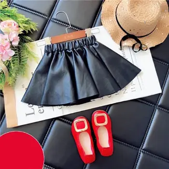 

Baby Clothing Girls PU Leather Skirt 2020 New Style Autumn Winter Children Skirt Korean Version of The Little Girl Leather Skirt