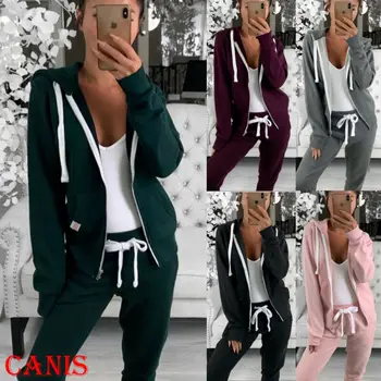 

Women Lady Casual Zip UP Slim Long Sleeve Coat Jacket Outwears Female Drawstrings Hooded Zipper Up Jackets