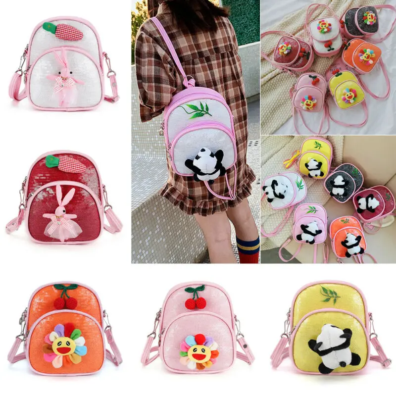 

1PC Plush Backpacks Kids Baby Sequin Backpack Cartoon Animal Bag Children Girls Boys Soft School Bag