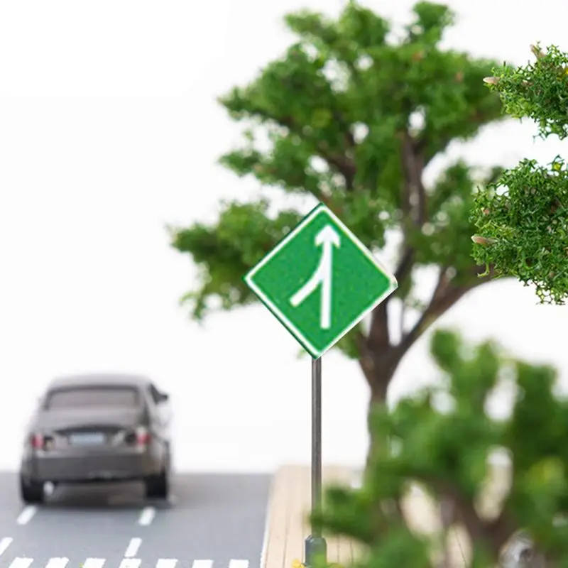 14pcs/set 1/87 Scale Model Mini Signs Building Sand Table Model Accessories Micro Landscape Decoration Road Sign 6