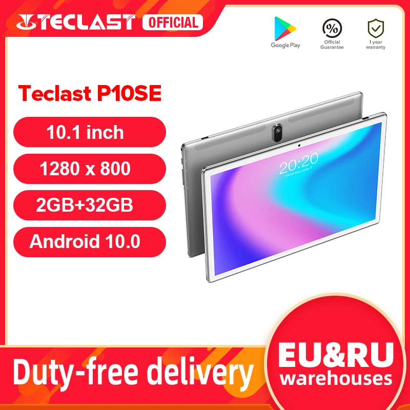 Планшет Teclast P10SE 10 1 дюйма процессор SC7731E экран 1280x800 IPS 2 Гб ОЗУ 32 ПЗУ eMMC Android 0 Google Play