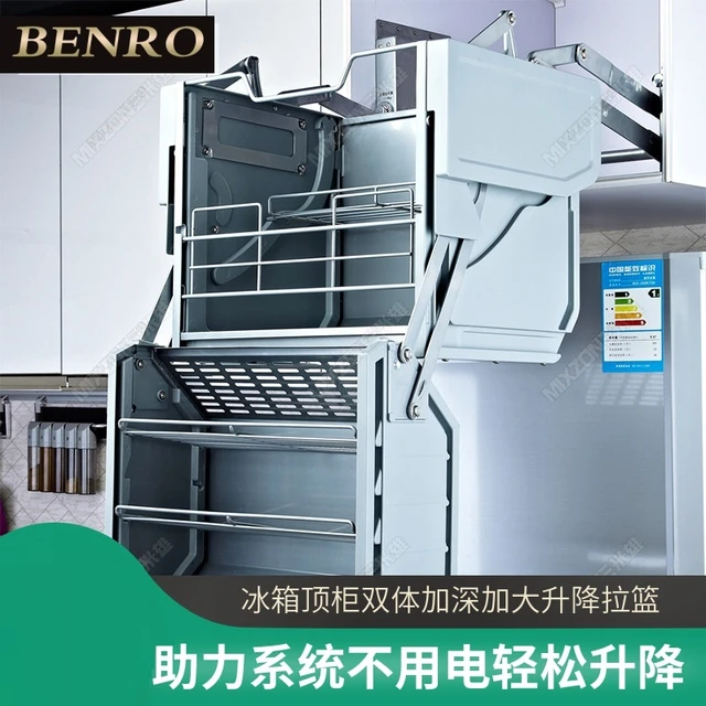 Cabinet pull basket: double storage, refrigerator top cabinet pull-down  basket, cabinet buffer lift pull-down basket machine - AliExpress