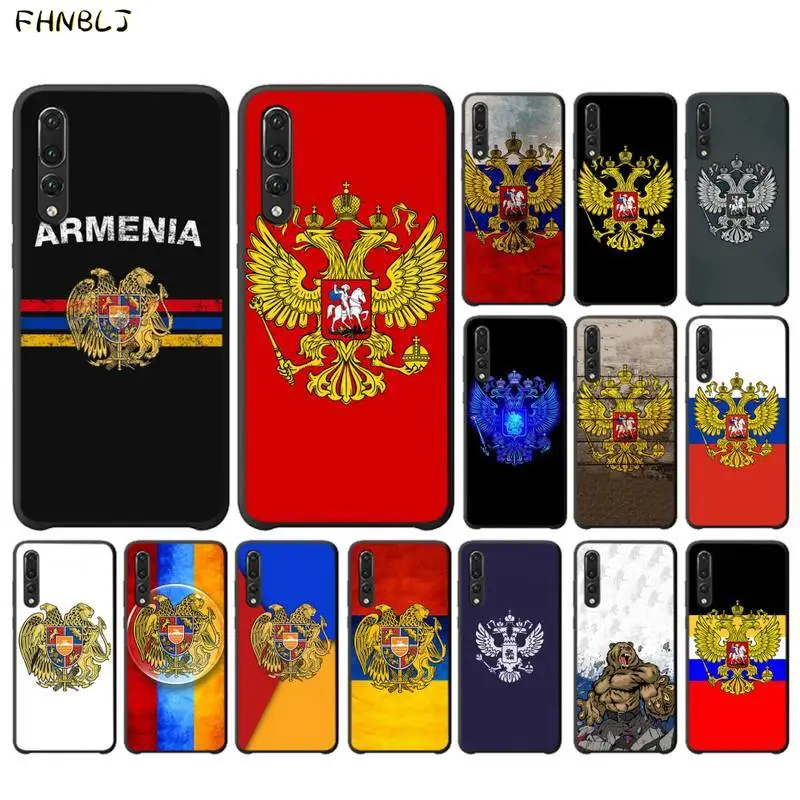 Чехол FHNBLJ с эмблемой флага Албании и России для телефона huawei p10 lite p20 P40 pro p30 psmart