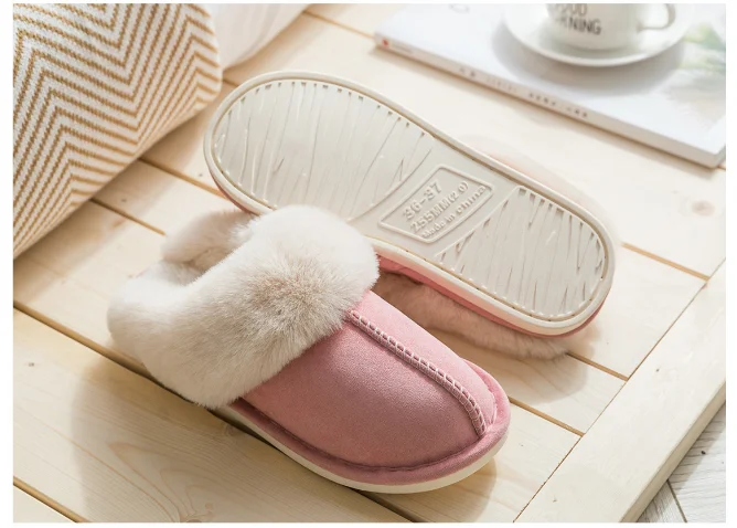 FIFY STORE Pantoufles Chaussons Peluche pour la Maison pour Femme  