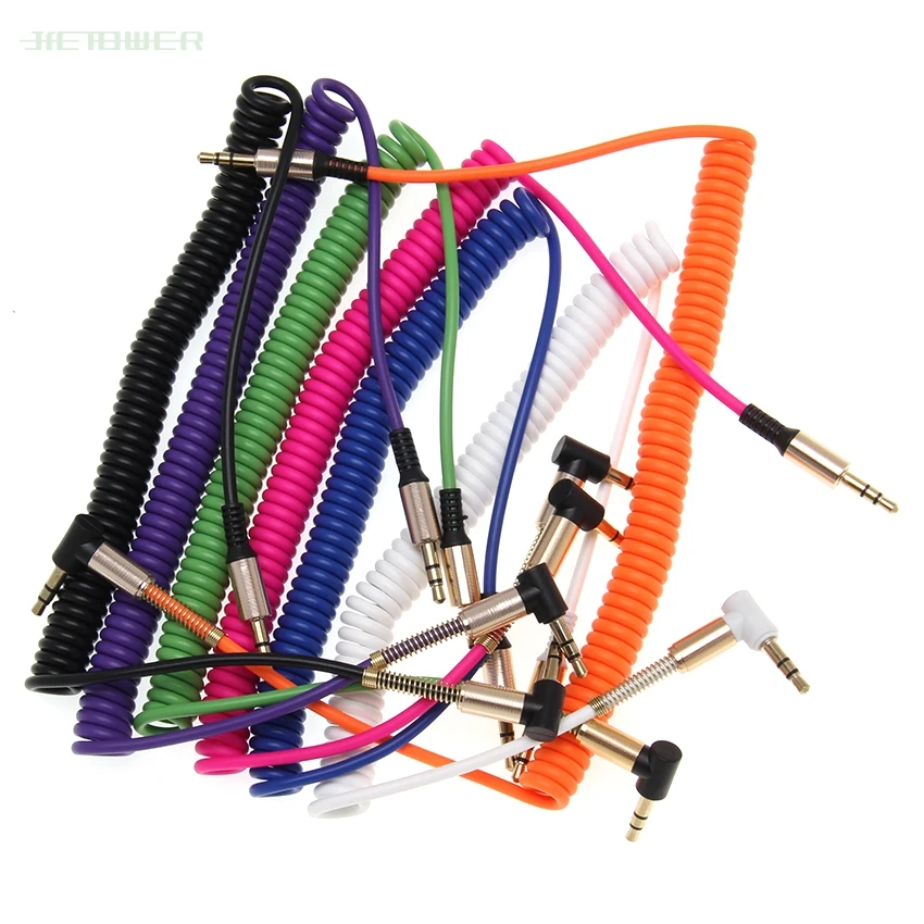 3 5 Jack AUX Audio Cable 3 5MM Male to Male Cable For Phone Car Speaker MP4 Headphone 3 5MM Jack to Jack Spring Cables300pcs lot