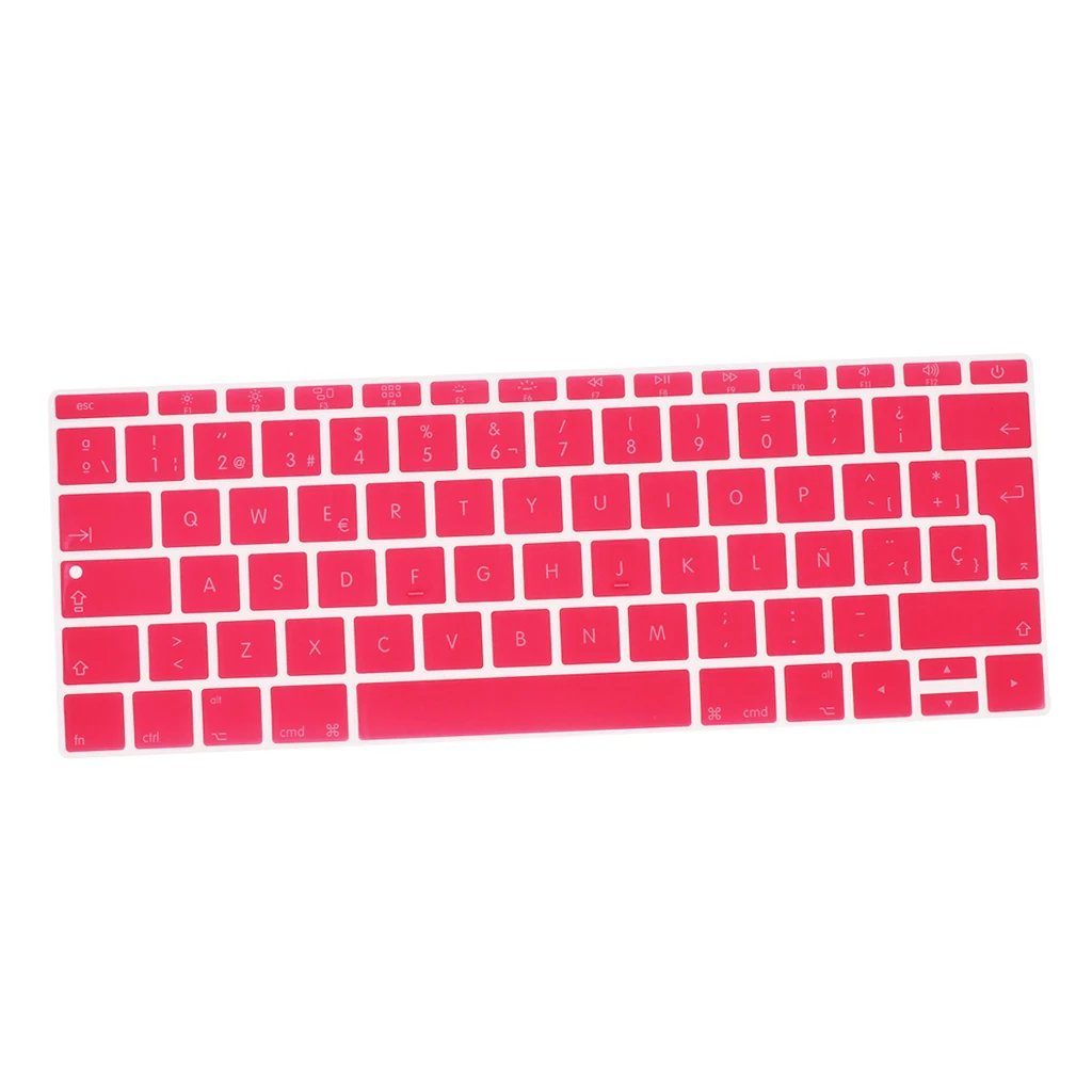 Soft-Touch Thin Waterproof Washable Silicone Keyboard Protector Spanish Phonetic Keyboard Film European Fits for 12inch Macbook