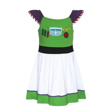 Костюм на Хэллоуин для девочек; платье с открытым носком; удобная мягкая детская одежда для костюмированной вечеринки в стиле «История игрушек»; вечерние платья принцессы с инопланетянами; платье Базза Джесси на день рождения