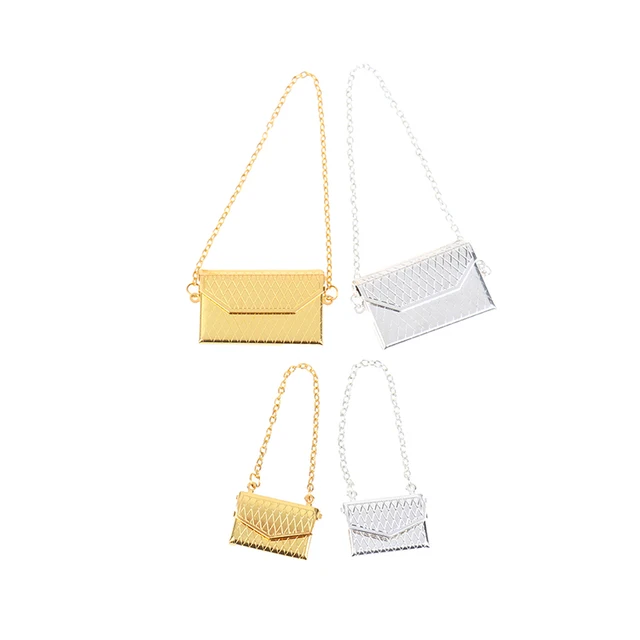 New 1/12 Doll Handbag Lady metal Bag Purse Accessories Dollhouse Kids Toy 2 Sizes 1