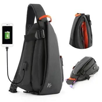 

Multifunctional Male Shoulder Bags USB Charging Crossbody Bags Men Anti Theft Chest Bag School Summer Short Trip Messengers Bag