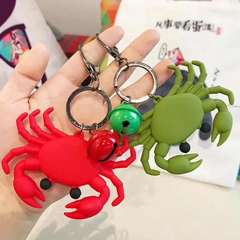 1 шт. Kawaii животных, пушистые крабы, брелок, маленькие куклы, колокольчик, брелоки для сумки, брелок, Мини мультфильм, девочка, рисунок с
