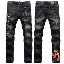 Dsq pantalones vaqueros elásticos para hombre, Jeans de alta calidad, informales, DSQ2