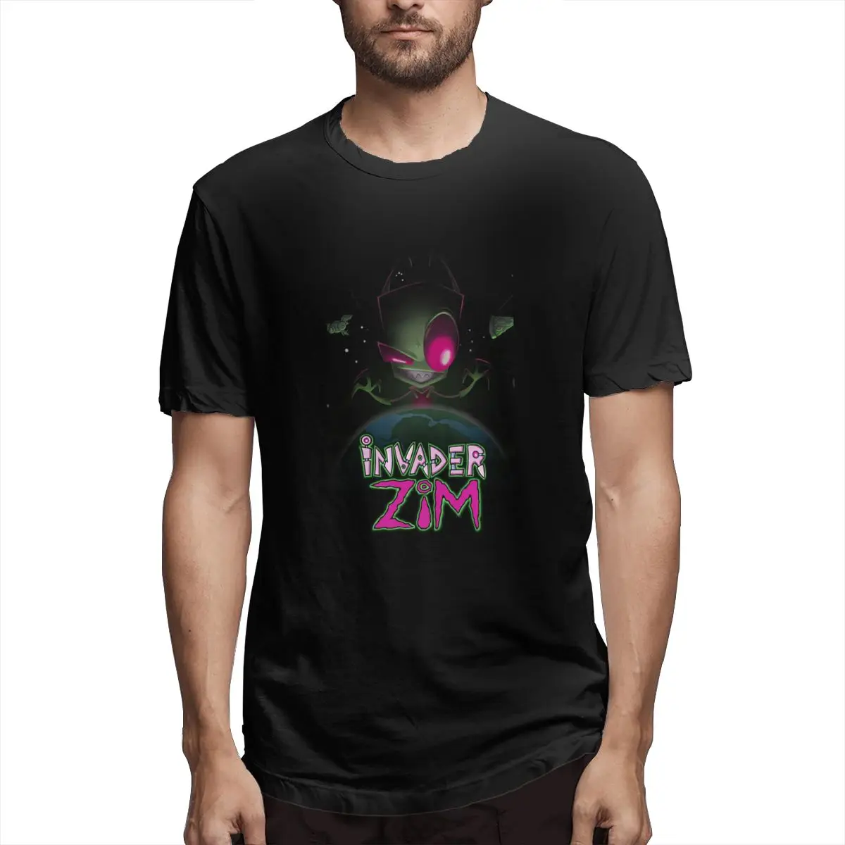 

Invader Flakes Invader Zim print casual mens o-neck Harajuku t shirts and fashion Men's Short Sleeve T-shirt
