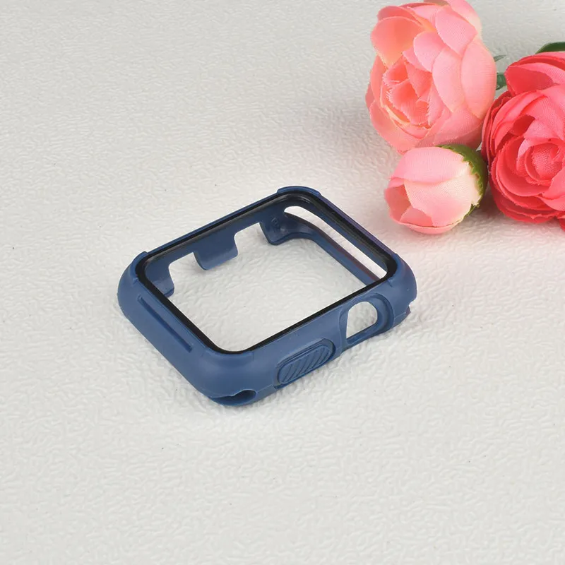 ТПУ чехол для Apple watch Case Apple watch 4/5 44 мм 40 мм силиконовые защитные часы бампер матч спортивный ремешок аксессуары 44 40