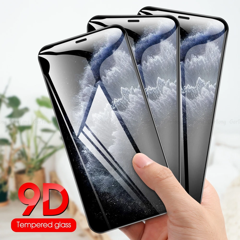 Ультратонкое закаленное стекло 9D с полным покрытием для iPhone 11 стеклянная защита