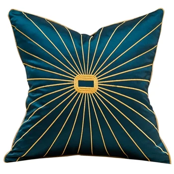 

Luxury Chenille Golden Rope Edging Tassel Pendant Pillowcase Dark Green Horse Saddle Printing Sofa Cushion Cover Pillow Cover-Bl