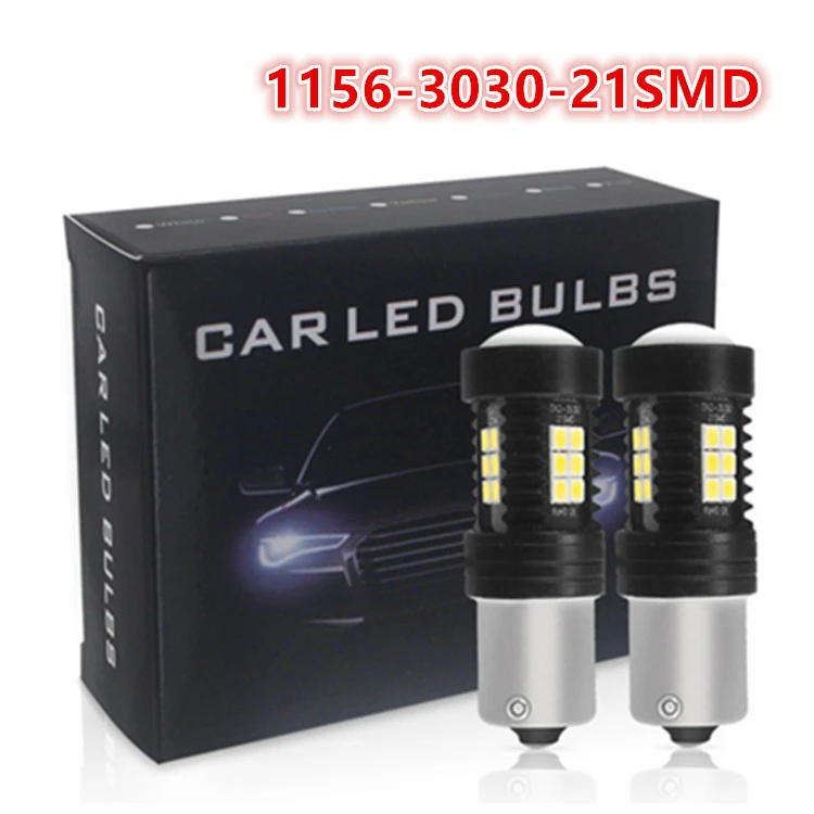 Led Car Backlight Refit Super Bright Cree Brake Lights Turn Signal After the Fog Lamps 3030 21SMD 1156 S25 21W Car LED Bulbs