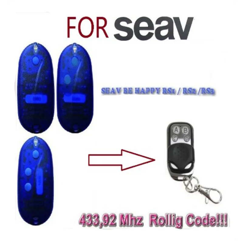 

SEAV BE HAPPY RS1 / RS2 / RS3 433,92MHz Rolling code garage door remote control