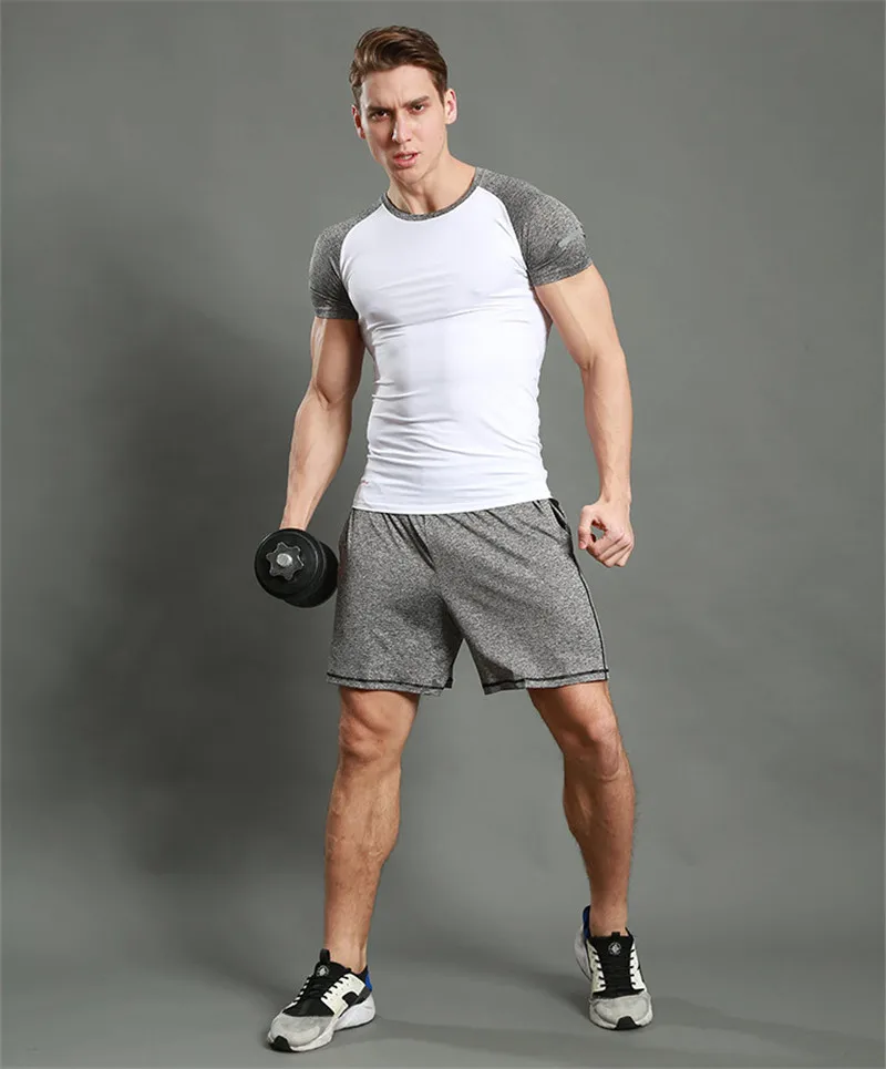 Мужские Леггинсы с колготками компрессионные штаны для фитнеса Спортивная тренировочная узкие тренировочные штаны быстросохнущие длинные штаны