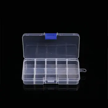 

Plastic Transparent Storage Jewelry Box Compartment Adjustable Container for Beads earring box for jewelry rectangle Box Case