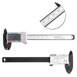 100 мм 4 дюйма цифровой Электронный LCD измерительный инструмент из углеводородного волокна Верньер Штангенциркуль Микрометр Y4QB