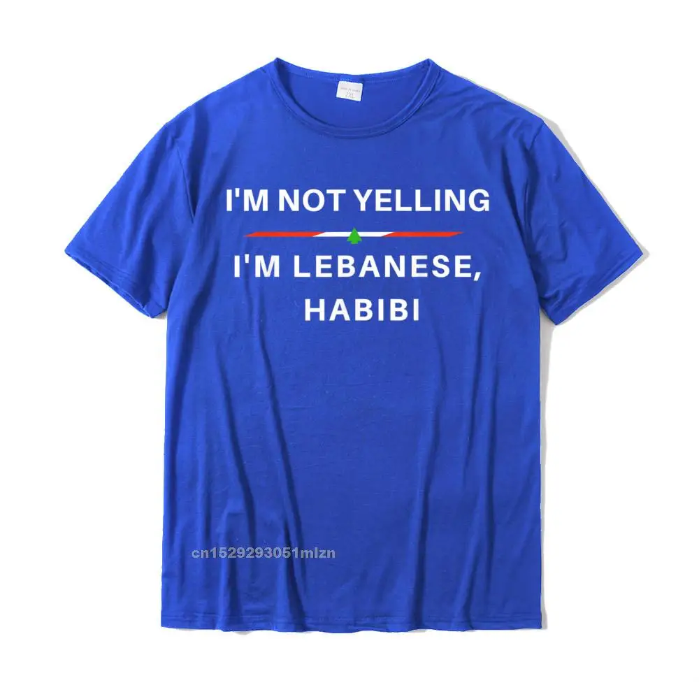 Gift Rife Short Sleeve Casual Top T-shirts Cotton Fabric O-Neck Man Tees Summer Tshirts Labor Day Drop Shipping Im Not Yelling Im Lebanese Habibi - Funny Arabic T-Shirt__5178 blue