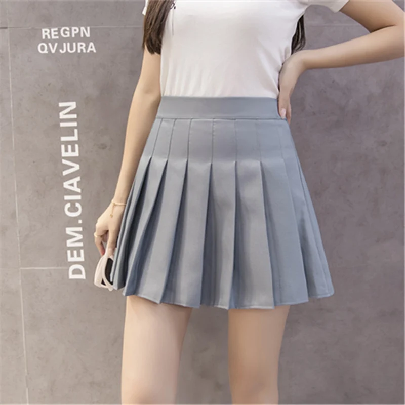 Корейская версия, Женская японская школьная форма, юбка с высокой талией, трапециевидная, летняя, для девочек, в клетку, плиссированная, Harajuku Kawaii, косплей, JK костюм - Цвет: Color4
