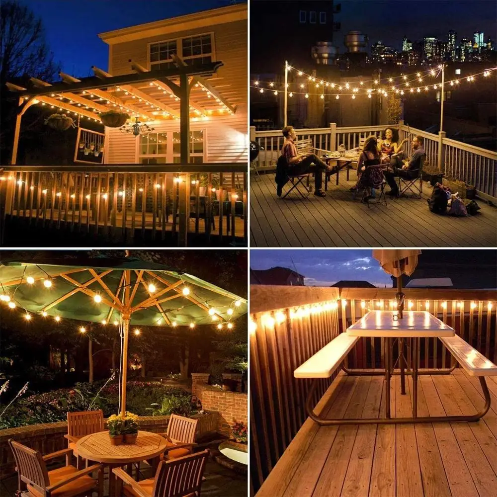 Street Garland Solar Outdoor Light Garland Garden Wedding Decoration 25FT String Lights Decorative Lamp Bulb Christmas Lights led string lights,decorative lights,string lights,led fairy lights